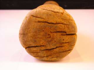 Antique carved wooden potato masher  