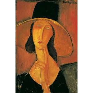 Amedeo Modigliani 24W by 35H  Jeanne Hebuterne with Hat CANVAS 