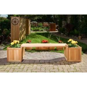  All Things Cedar 3 Piece Planter With Bench Patio, Lawn 