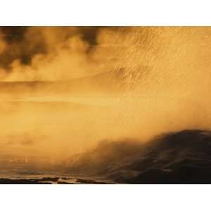 com Spasm Geyser Erupting at Sunset, Lower Geyser Basin, Yellowstone 