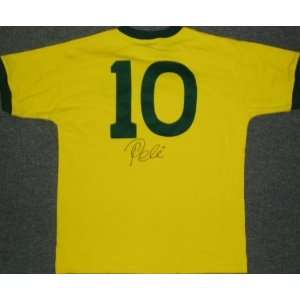    Pele Signed Toffs Brazil Team Yellow Jersey