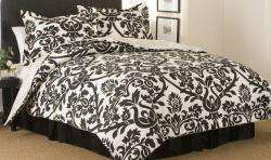 Striking black on antique white print bed that makes a statement. 4 