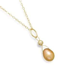 Cleversilvers 18 Inch 14K Yellow Gold Necklace And Pendant With A 