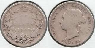 1900 25c Silver Canada Victorian Quarter ~ #6  