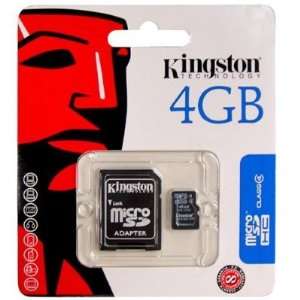  Kingston Micro SD 4GB Memory Card W/sd Adapter (Retail 