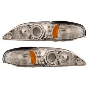 FORD MUSTANG 94 98 1 PC PROJECTOR HEADLIGHT HALO CHROME CLEAR AMBER 