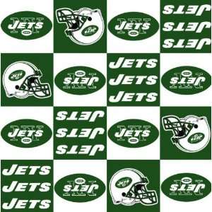   Jets Football Print Fleece Fabric By the Yard Arts, Crafts & Sewing