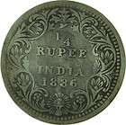 1886 british india victoria 1 4 rupee silver coin 10133