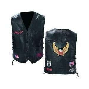   Rock Design Genuine Buffalo Leather Biker Vest (3X) Electronics