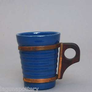   Pottery USA Ring Cobalt Blue 6 oz Tumbler with Zarf Handle  