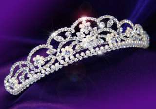 Bridal Pageant Crystal Faux Pearl Tiara T1058  