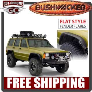 10922 07 Bushwacker Flat Style Fender Flares Jeep Cherokee XJ 1984 