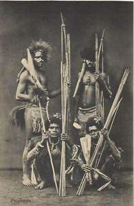 dutch new guinea, Native Papua Warriors, Bow Spear 10s  