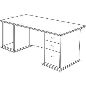  LLR90014   Single Pedestal Desk, Right Pedestal, 66x30x29 