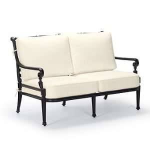  Carlisle Outdoor Loveseat with Cushions in White Finish   Off 