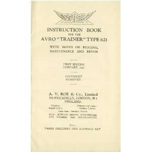  Avro 621  Trainer  Aircraft Instruction Manual Sicuro 