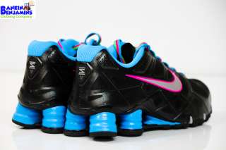 New Nike Shox Turbo 12 GS Running Shoes Black Pink Rainbow Blue 6Y 