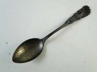 Antique St Paul MN American Indian Themed Sterling Silver Spoon 
