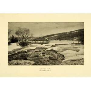  1907 Halftone Print Melt Snow Winter Norway Scandinavia 