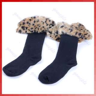 Sexy Warm Cotton Socks On Faux Fur Cover Half Long Stockings Fit Boots 