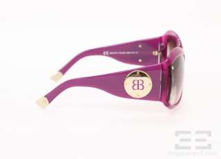 Balenciaga Purple Resin And Gold Monogram Square Frame Sunglasses 