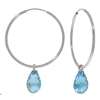 14k white gold hoop earrings with natural blue topaz our price $ 181 
