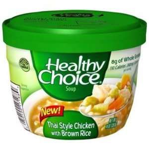 Healthy Choice Microwavable Thai Style Chicken with Brown Rice Soup 14 