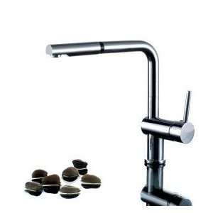  Contemporary Brass Pull Out Kitchen Faucet   Chrome Finish 