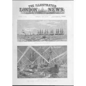  Training Brigs From Gilkicker Fort Antique Print Ships 