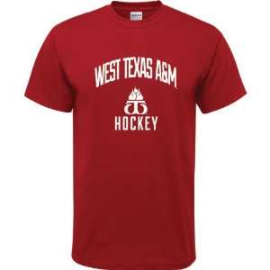 West Texas A&M Buffaloes Cardinal Red Youth Hockey Arch T 