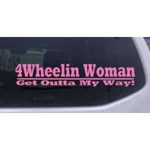 Pink 46in X 8.6in    4 Wheelin Woman Off Road Car Window Wall Laptop 