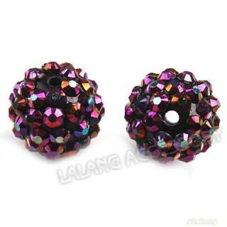   Fashion Round New Charms Black Arcylic Loose Beads 16mm 110024  