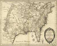 1770 North America Lousiana Territory French Old Map  