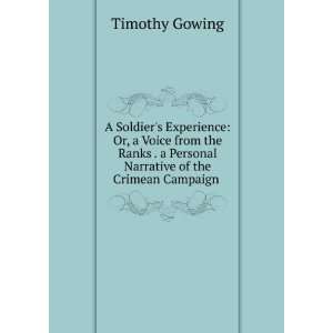  Narrative of the Crimean Campaign . Timothy Gowing  Books