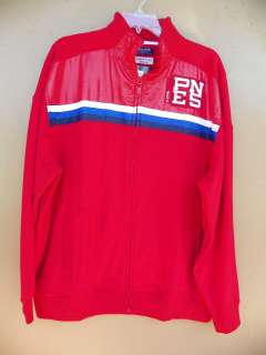 Parish Young Mens Red, Blue And White Urban Wear Zipper Track Jacket 