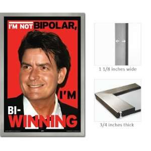  Silver Framed Charlie Sheen Bi Winning Poster Celebrity 