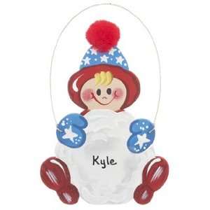  Personalized Snowball Boy Christmas Ornament