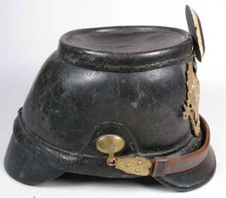 RARE 1860 GERMANY PRUSSIAN POLICE LEATHER KEPI HELMET HAT  