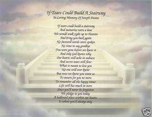 Personalized memorial IN MEMORY OF EULOGY SYMPATHY POEM  