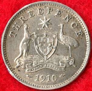 AUSTRALIA   THREEPENCE   1910   92.5% SILVER  