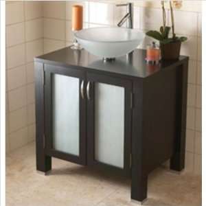   Vanity Set with Inlaid Glass Doors (2 Pieces) Finish Metallic Silver