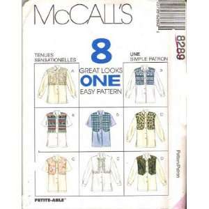  McCalls Sewing Pattern 8289 Misses Shirt with Mock Vest 