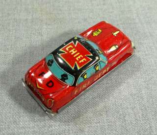  HUNGARIAN FIRE DEPT FIREMAN CHIEF CAR AUTO MODEL LITHO TIN PENNY TOY