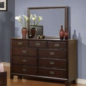  Bellwood Dresser and Mirror Set in Cappuccino