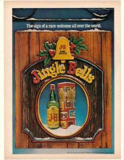 1977 J&B Scotch Jingle Bells Sign of Rare Welcome Ad  