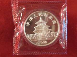 1989 1 OZ. .999 SILVER CHINESE GIANT PANDA DOUBLE MINT SEALED **HOT 
