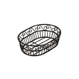 American Metalcraft OSC9 Wrought Iron, Oval Bread Basket with Scroll 