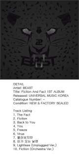 BEAST Fiction And Fact 1ST ALBUM K POP CD  