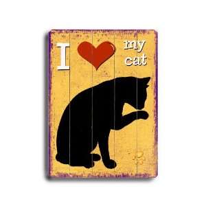  Arte House 0003 9693 25 Wooden Sign, I Love My Cat