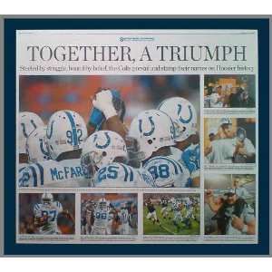 Indianapolis Colts   Indy Star   Together, A Triumph   Plaque Mounted 
